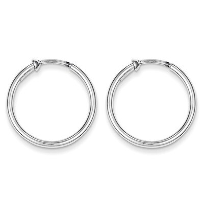 Polished Hoop Earrings Sterling Silver Rhodium QE8550, MPN: QE8550, 886774367545