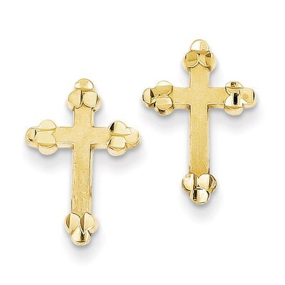 Budded Cross Earring 10k Gold 10ER19, MPN: 10ER19, 886774085142
