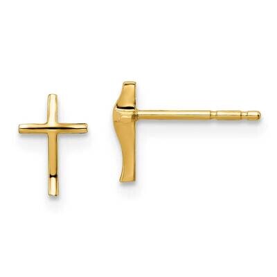 Cross Post Earrings 14k Gold GK978 by Madi K, MPN: GK978, 191101902864