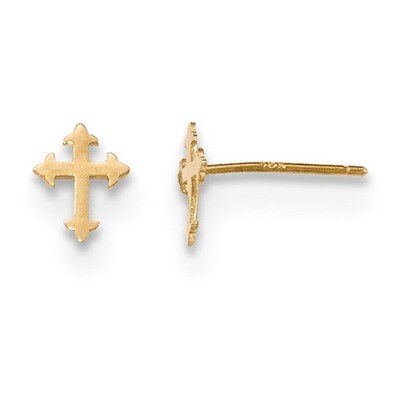Madi K Polished Cross Post Earrings 14k Gold SE2466, MPN: SE2466, 191101366222