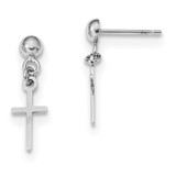 Polished Cross Dangle Post Earrings 14k white Gold TC741W, MPN: TC741W, 191101055812