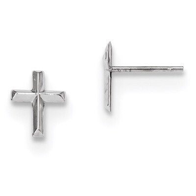 Polished Cross Post Earrings 14k white Gold SE2543, MPN: SE2543, 716838157068