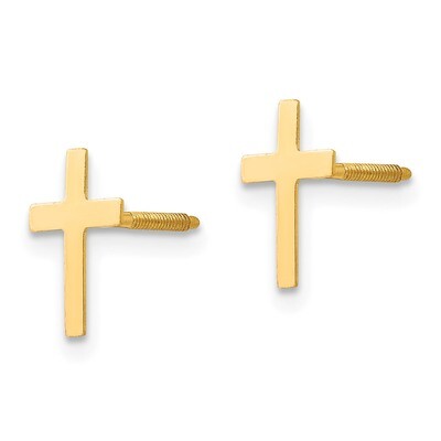 Cross Post Earrings - 14k Gold SE2210 by Madi K, MPN: SE2210, 883957538525