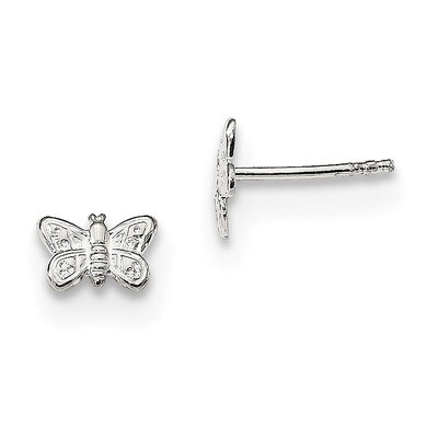 Butterfly Post Earrings Sterling Silver QE13527, MPN: QE13527, 191101072871