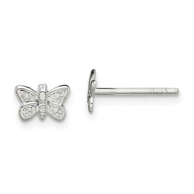 Sterling Silver Butterfly Post Earrings with Pink Gift Pouch GM26095, MPN: GM26095,