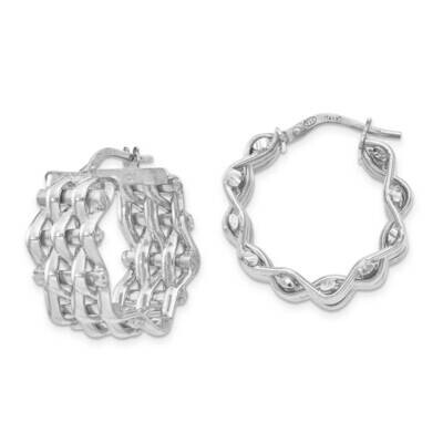 Sterling Silver Panther five row earring-rhodium EBPANT5F001-RH