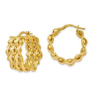 Sterling Silver five row earring-yellow EBPANT5F001-YG