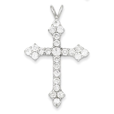 Cross Pendant Sterling Silver Diamond QC3317, MPN: QC3317, 883957908106