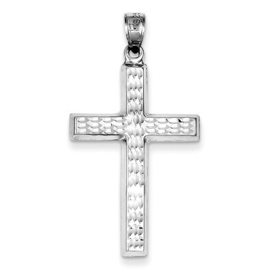 Cross Pendant Sterling Silver Rhodium-plated Diamond-Cut QC5854, MPN: QC5854, 883957913520