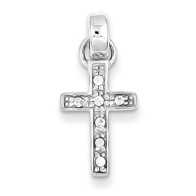 Latin Cross Pendant Sterling Silver Diamond QC5336, MPN: QC5336, 883957912875