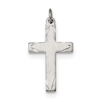 Diamond-cut Cross Pendant Sterling Silver Satin QC9069, MPN: QC9069, 883957838304