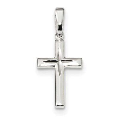 Diamond-cut Cross Pendant Sterling Silver Polished QC9056, MPN: QC9056, 886774125039