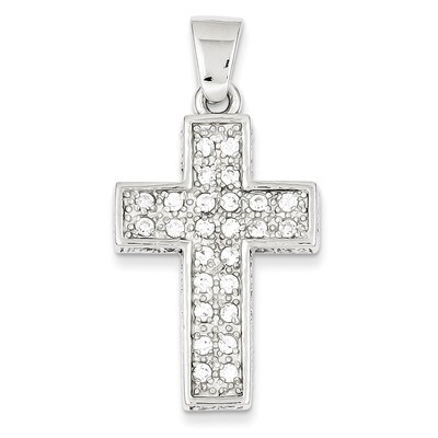 Latin Cross Pendant Sterling Silver Diamond QC5350, MPN: QC5350, 883957912967