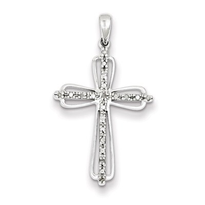 Cross Pendant Sterling Silver Rhodium-plated Diamond QP3592, MPN: QP3592, 883957490953