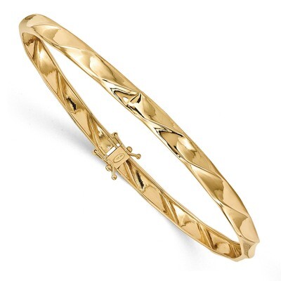 Yellow Gold Polished Twisted Bangle 14k Gold DB595, MPN: DB595, 191101008719