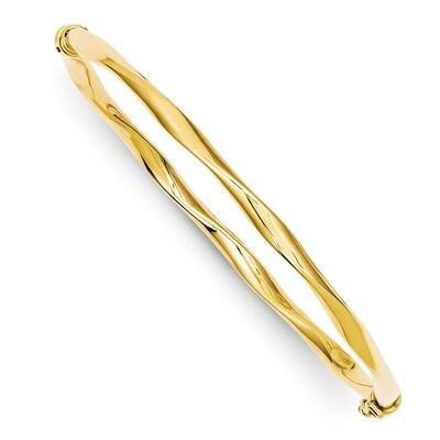Twisted Tube Hinged Bangle 14k Gold DB497, MPN: DB497, 886774094717