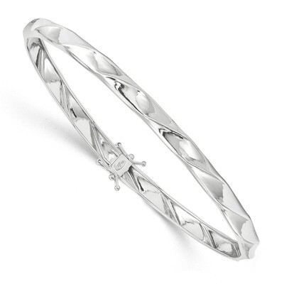 Polished Twisted Bangle 14k white Gold DB596, MPN: DB596, 191101008726