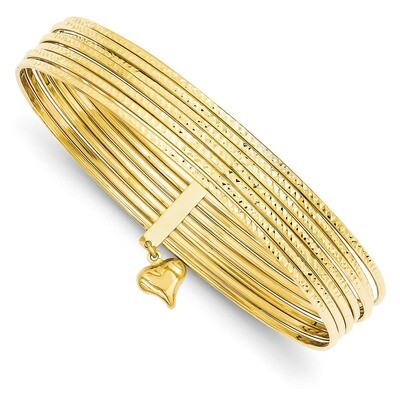 Slip On 7 Bangles 14k Gold Diamond-cut DB534, MPN: DB534, 883957900001