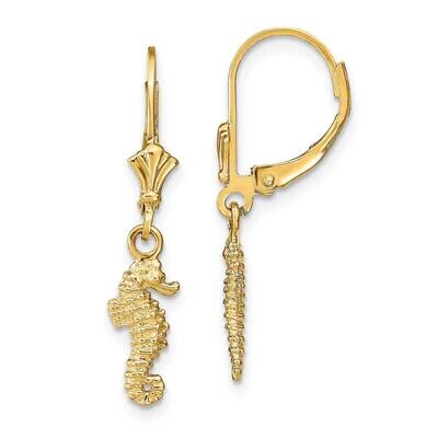 Seahorse Leverback Earrings 14k Gold TF1771, MPN: TF1771, 637218175727
