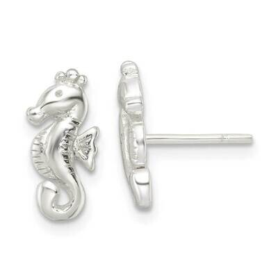 Seahorse Post Earrings Sterling Silver Polished QE16495, MPN: QE16495, 196904167540