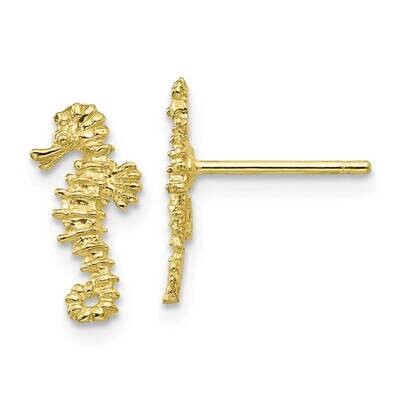 Mini Seahorse Post Earrings 10k Gold 10TC610, MPN: 10TC610, 191101567230