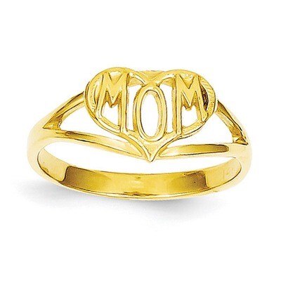Polished Mom Heart Ring 14k Gold R423, MPN: R423, 191101370281