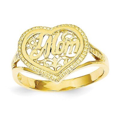 #1 Mom in Heart Ring 14k Gold D938, MPN: D938, 886774094373