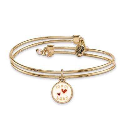 Gold-tone Trinky Things White Pink Mom Hearts Bracelet Card GM16028, MPN: GM16028, 853691006222
