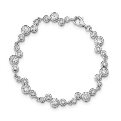 Bracelet Sterling Silver Rhodium Plated CZ Diamond QG5056-7.5, MPN: QG5056-7.5, 883957168876