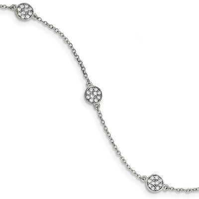 Circles with CZ Diamond Bracelet 5.75 Inch Sterling Silver Polished QG3907-5.75, MPN: QG3907-5.75, …