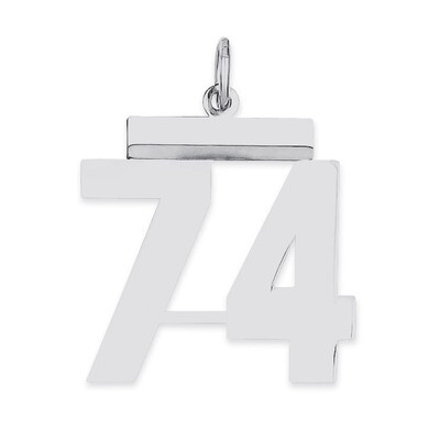 Pendant Number 74 Polished Sterling Silver Medium QMS74, MPN: QMS74, 191101278464