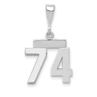 Number 74 Charm 14k White Gold Polished Small WSP74, MPN: WSP74, 196904074725