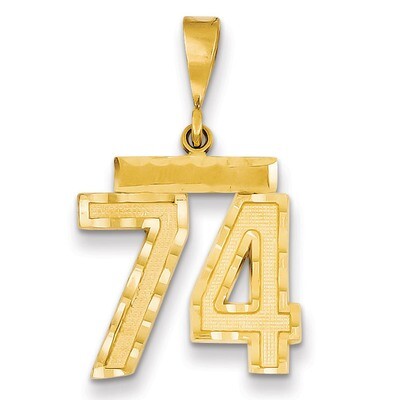 Number 74 Charm 14k Gold Medium Diamond-cut  MN74, MPN: MN74, 883957139821