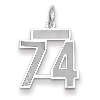 Number 74 Charm Small Satin 14k white Gold WSS74, MPN: WSS74, 883957072500