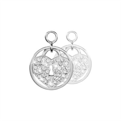 Nikki Lissoni Sparkling Lock 2 Pieces Silver-Plated 14mm Earrings EAC2047S, MPN: EAC2047S, 87188192…