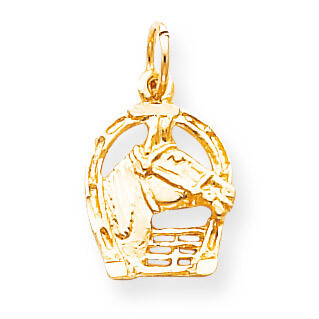 Solid Diamond-cut Horsehead in Horseshoe Charm 10k Gold 10C572, MPN: 10C572, 886774084725