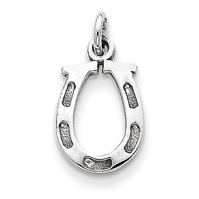 Horseshoe Charm 14k White Gold Solid Polished K831, MPN: K831, 883957868387