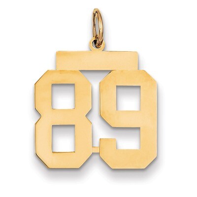 Number 89 Charm 14k Gold Medium Polished LM89, MPN: LM89, 883957138756