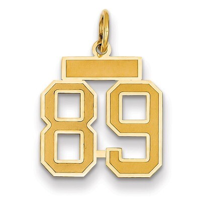Number 89 Charm 14k Gold Small Satin  LSS89, MPN: LSS89, 883957070506