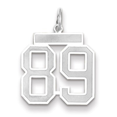 Number 89 Charm Medium Satin 14k white Gold WSM89, MPN: WSM89, 883957079516