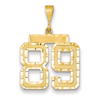 Number 89 Charm 14k Gold Large Diamond-cut LN89, MPN: LN89, 883957122809