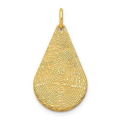 Tear Drop Fingerprint Charm 14k Gold XNA1067Y, MPN: XNA1067Y,