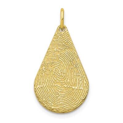 Tear Drop Fingerprint Charm 10k Gold 10XNA1067Y, MPN: 10XNA1067Y,