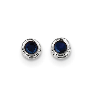 4mm September Sapphire Earrings 14k white Gold XBE249, MPN: XBE249, 886774606040
