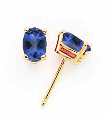 Sapphire Post Earrings 14k Gold XE86S-B, MPN: XE86S-B, 883957335889
