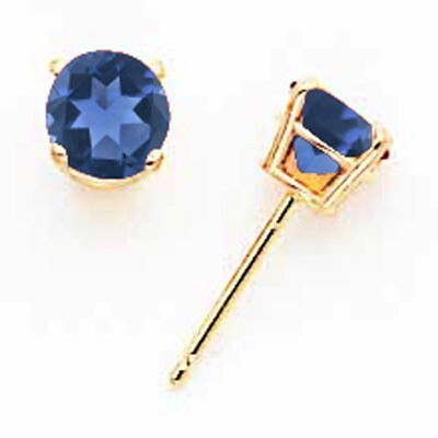 Sapphire Post Earrings 14k Gold XE72S-B, MPN: XE72S-B, 883957335834