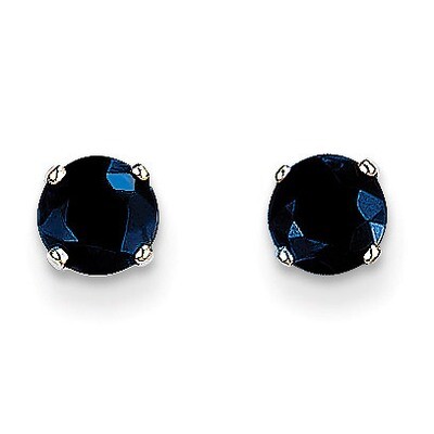 5mm Sapphire Stud Earrings 14k White Gold XBE140, MPN: XBE140, 883957217222