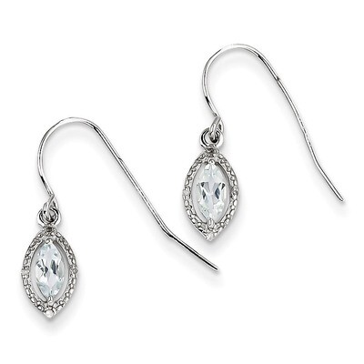 Aquamarine Earrings Sterling Silver Diamond QE9951AQ, MPN: QE9951AQ, 883957357386