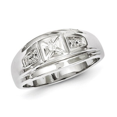 Men&#39;s Ring Sterling Silver Rhodium-plated Diamond QR5077, MPN: QR5077, 883957440330