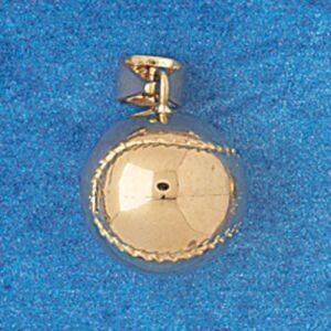 Dazzlers Jewelry Baseball Ball Pendant Necklace Charm Bracelet in Yellow, White or Rose Gold 3366, …
